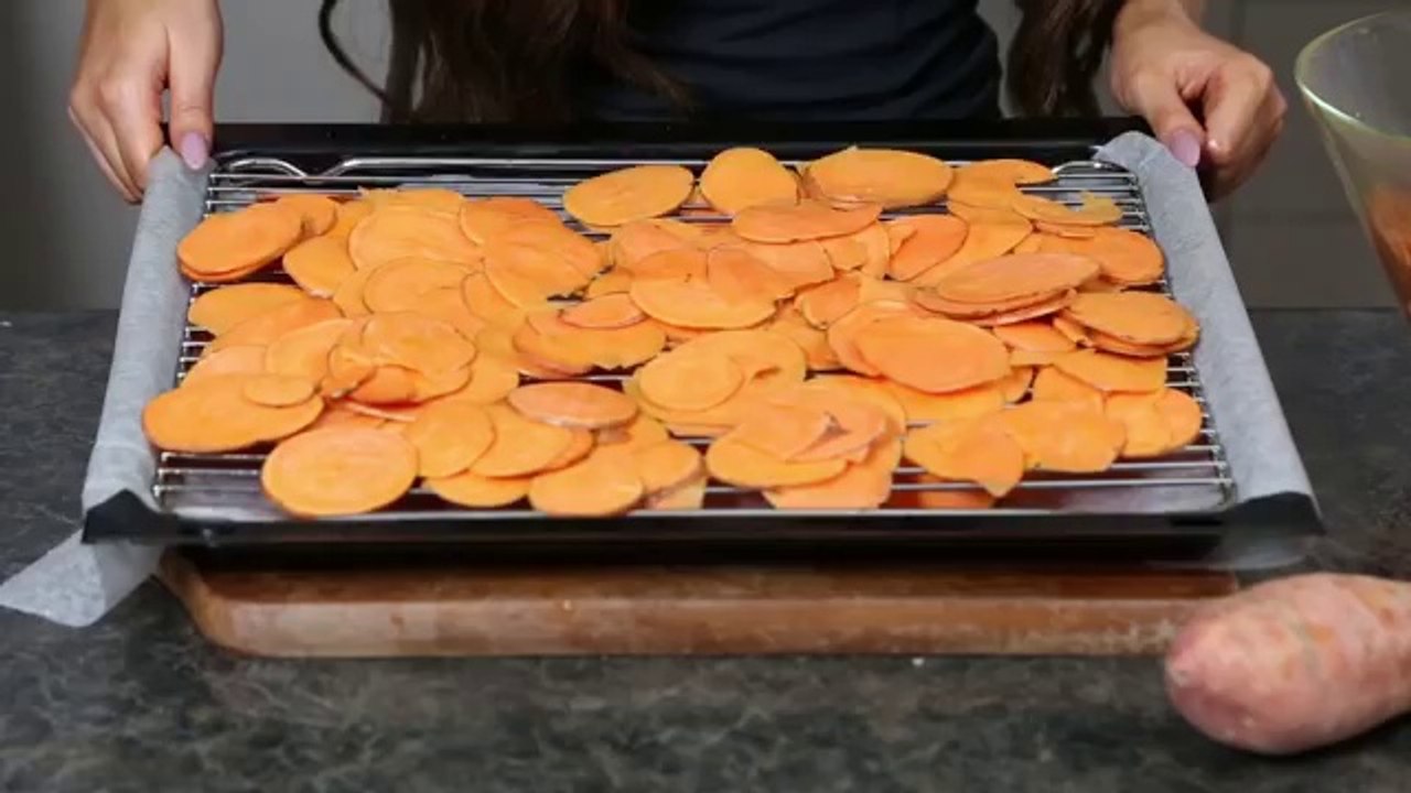Weight loss healthy snack Sweet Potato Chip recipe video Dailymotion