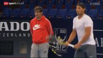 Rafael Nadal's practice at Swiss Indoors Basel. Oct. 17, 2014.