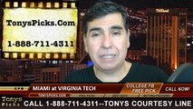 Virginia Tech Hokies vs. Miami Hurricanes Free Pick Prediction NCAA College Football Updated Odds Preview 10-23-2014