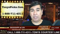 LSU Tigers vs. Mississippi Rebels Free Pick Prediction NCAA College Football Updated Odds Preview 10-25-2014