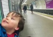 Boy Gets Very Excited Waiting for Train