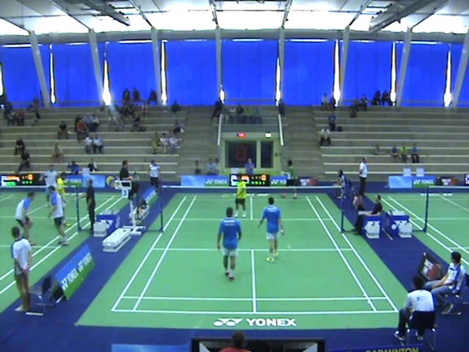 Badminton Swiss International 2014 Men's Doubles Adel Hamek & Rahim Belarbi VS Luis Ramon Garrido & Mikkel Kaersgaard HENRIKSEN