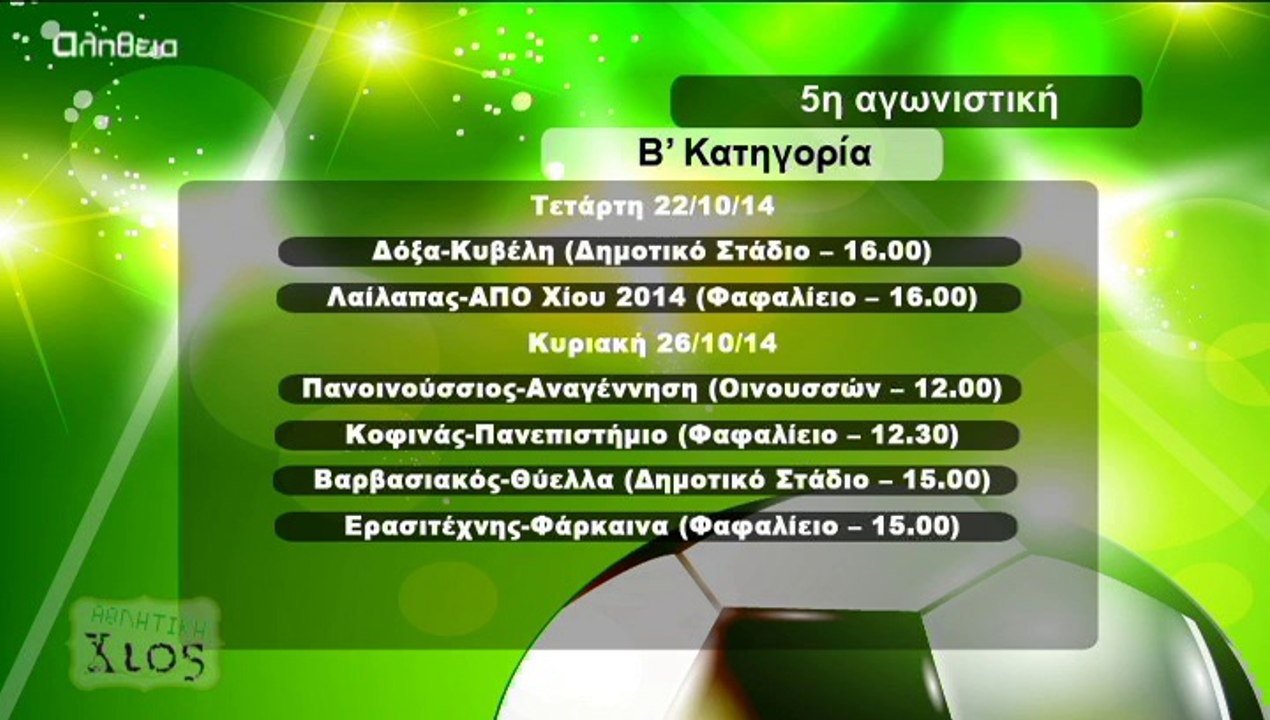 Αθλητική Χίος - 20/10/2014