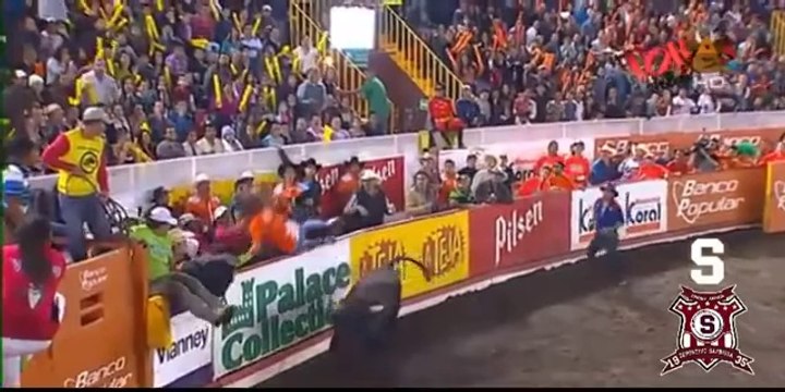 Une femme s'envoie en l'air avec un taureau