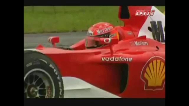 Michael Schumacher et Ferrari qui bat un avion chasse