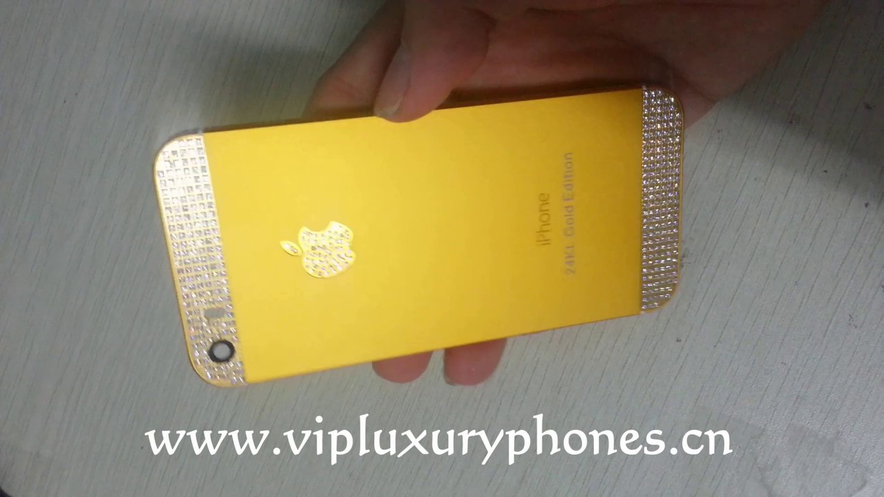 iPhone 5/5s Housing 24k Real Gold Diamond - Luxury Golden Covers For iPhone-Designer Gold Housings-The Best Gold Covers For Iphone