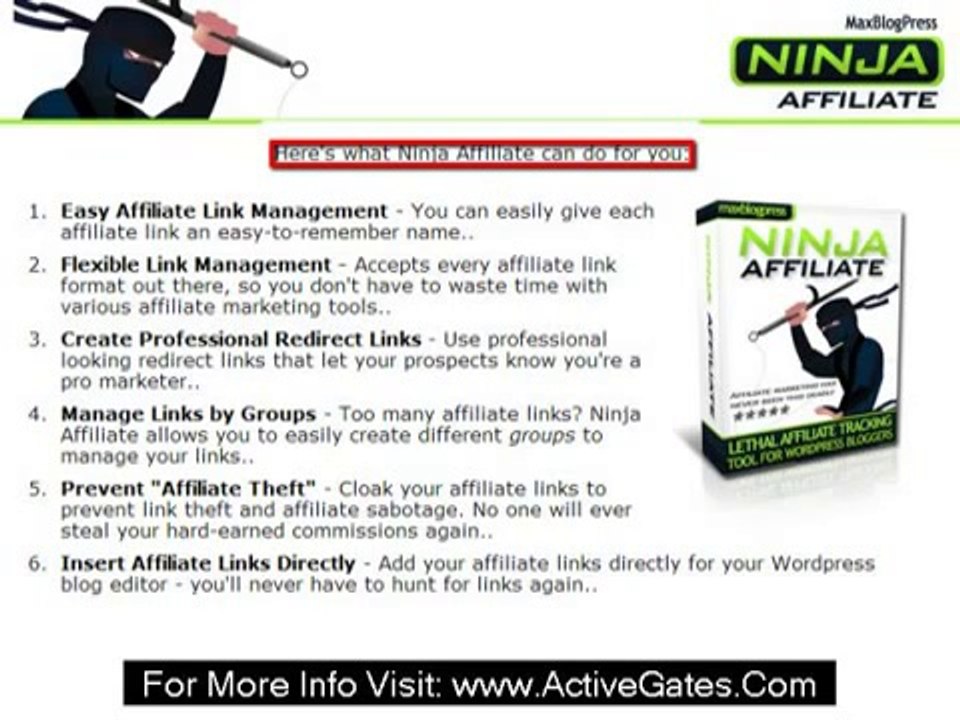 Max BlogPress Ninja Affiliate - Best Affiliate Plugin