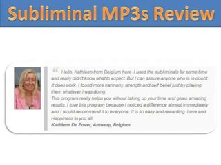 Subliminal Mp3s REVIEW