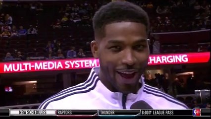 Tristan Thompson Kisses Sideline Interviewer