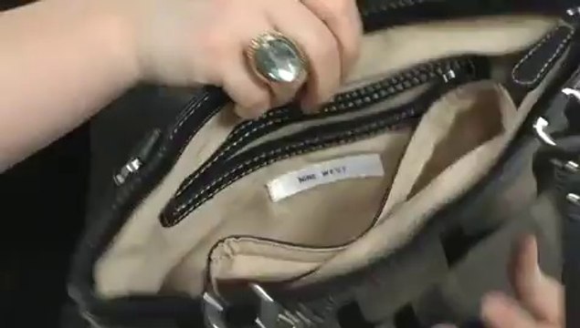 Nine West Vegas Signs Medium Shopper Black/Natural/Black - Robecart.com Free Shipping BOTH Ways