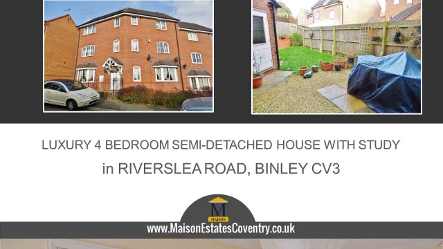LUXURY FOUR BEDROOM SEMIDETACHED HOUSE WITH STUDY in CV3