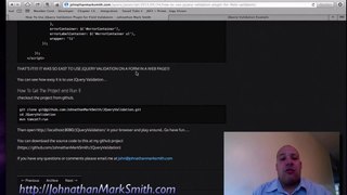 How To Use JQuery Validation Plugin for Field Validation by Johnathan Mark Smith