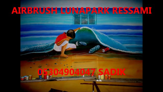 Lunapark resimleri yapan ressamlar airbrush