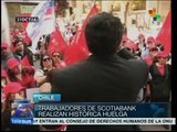 Sigue huelga de trabajadores de Scotiabank en Chile