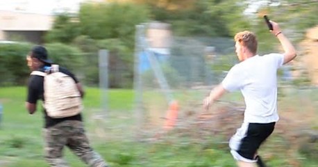 SHOOTING AT PEOPLE IN THE HOOD PRANK!