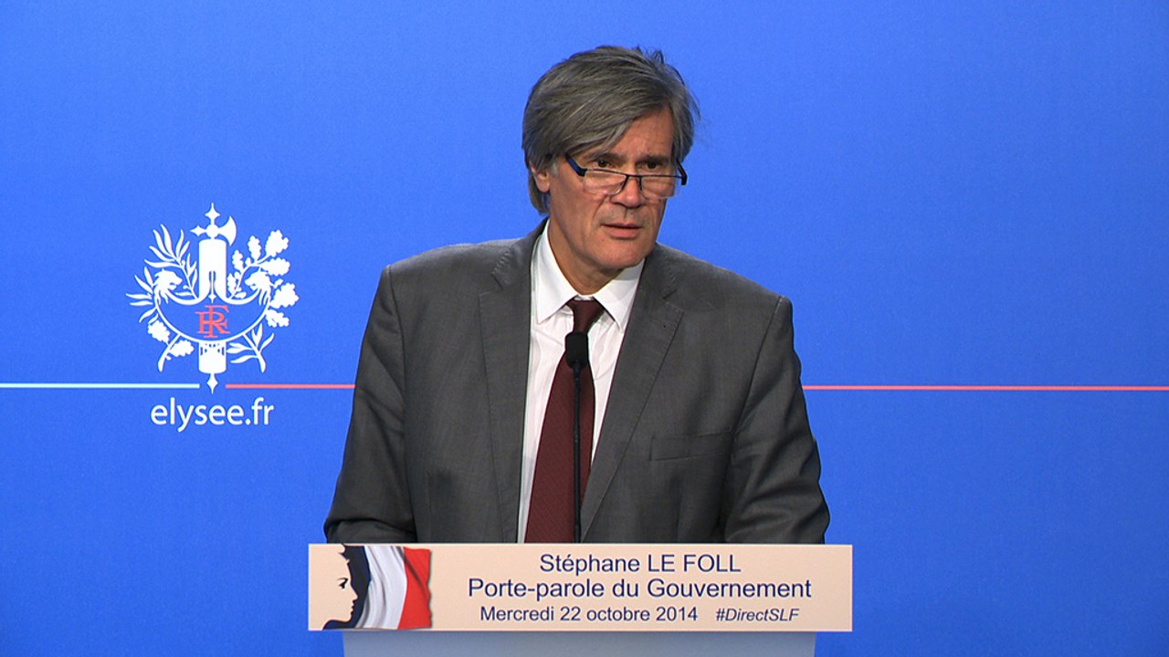 Point de presse de Stéphane Le Foll, porte-parole du Gouvernement, le 22 octobre