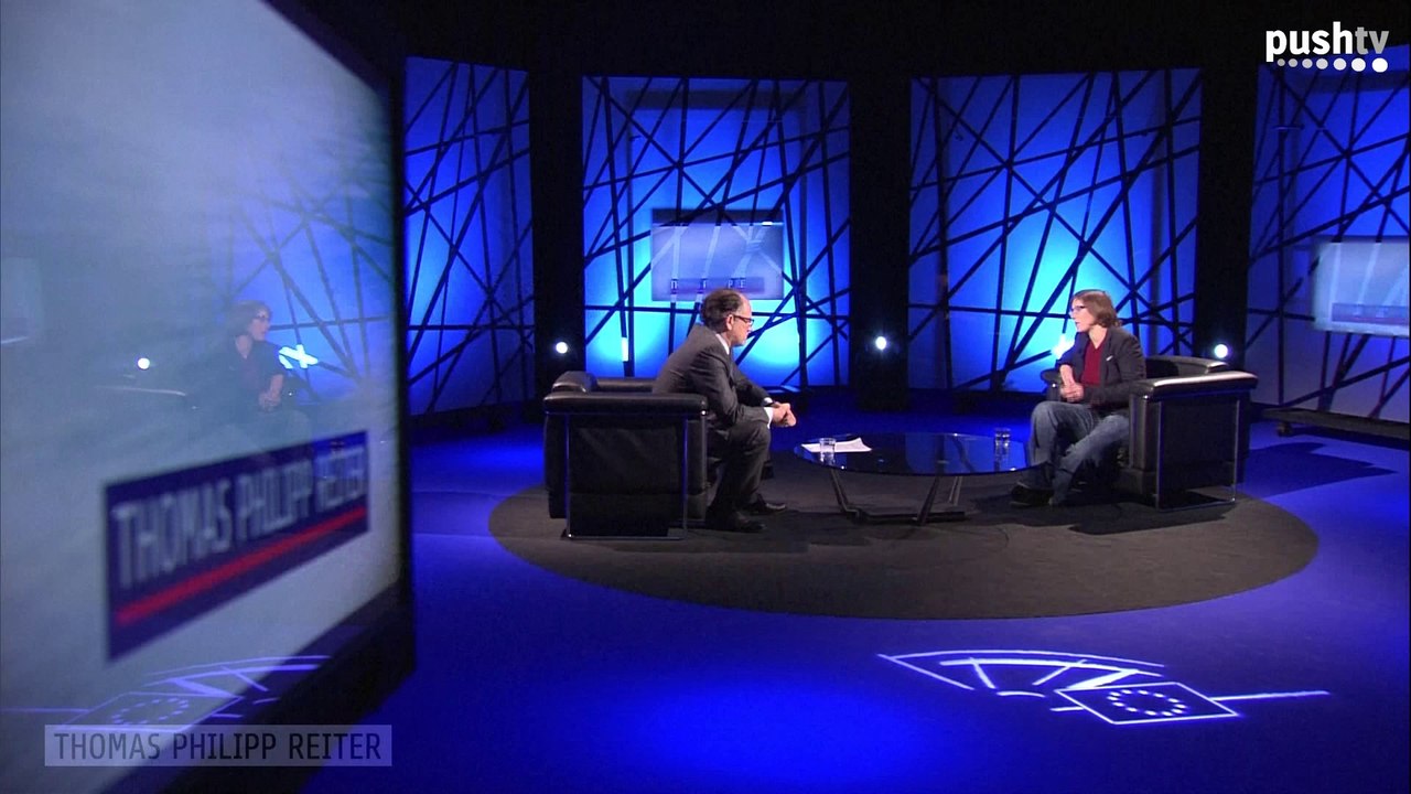 Julia Reda bei Thomas Philipp Reiter