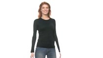 Splendid 1x1 Rib L/S Crew Neck Tee Black - Robecart.com Free Shipping BOTH Ways