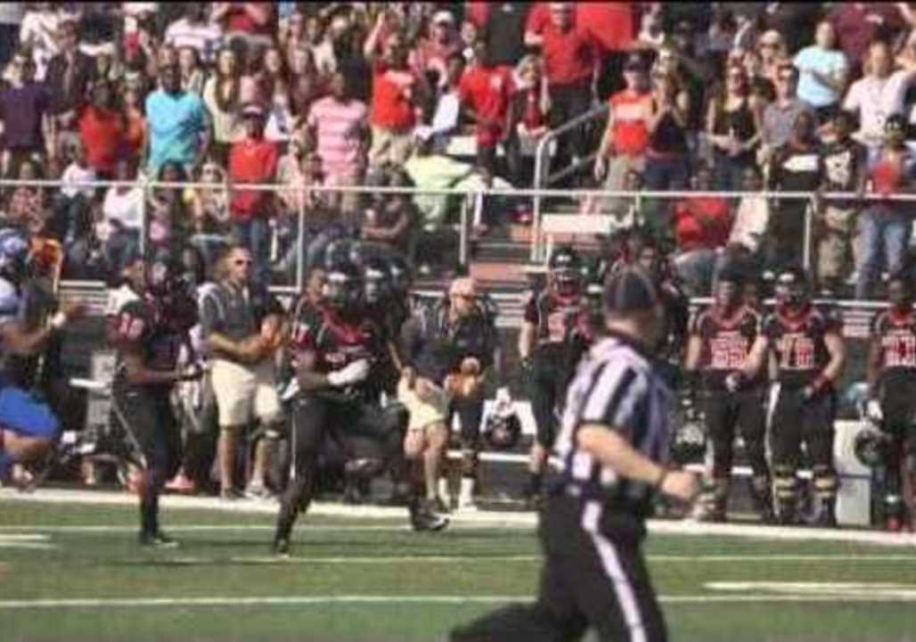 Slo-Mo Shows Quarterback Catch Own Pass and Score Touchdown