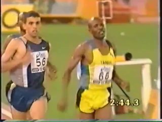 Hicham El Guerrouj sets a world record in the mile