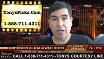 Wake Forest Demon Deacons vs. Boston College Eagles Free Pick Prediction NCAA College Football Updated Odds Preview 10-25-2014