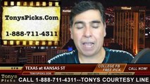 Kansas St Wildcats vs. Texas Longhorns Free Pick Prediction NCAA College Football Updated Odds Preview 10-25-2014