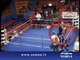 Boxer knocks out referee