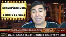College Football Thursday Night Free Picks Betting Previews Odds Point Spreads 10-23-2014