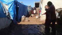 Displaced Syrians facing cold and floods in camp