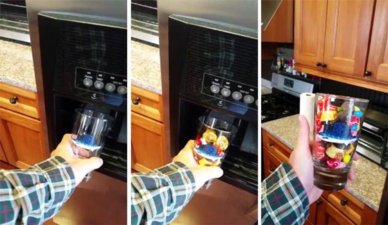 Distributeur de bonbons dans un frigo américain