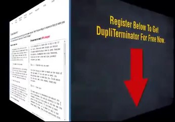 Eliminate Duplicate Content With Unique Articles By Using DupliTerminator.flv