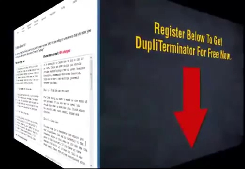 Eliminate Duplicate Content With Unique Articles By Using DupliTerminator.flv