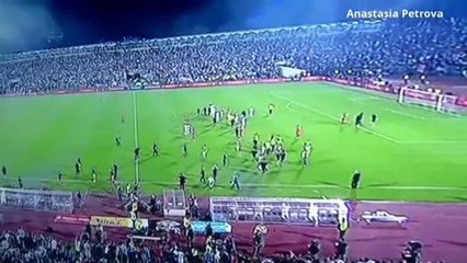 Albania vs Serbia Fight between players of the same team 2014