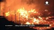 Firefighters battle barn blaze California