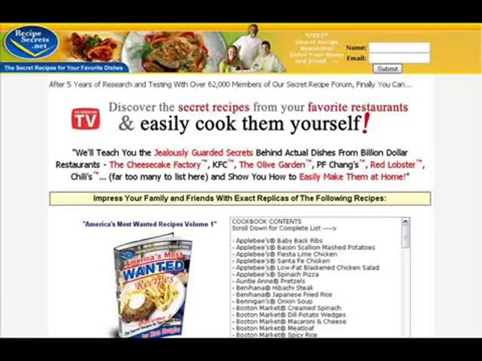 Recipe Secrets Review - recipesecrets.com