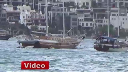 Fırtına Balıkçılara Zor Anlar Yaşattı