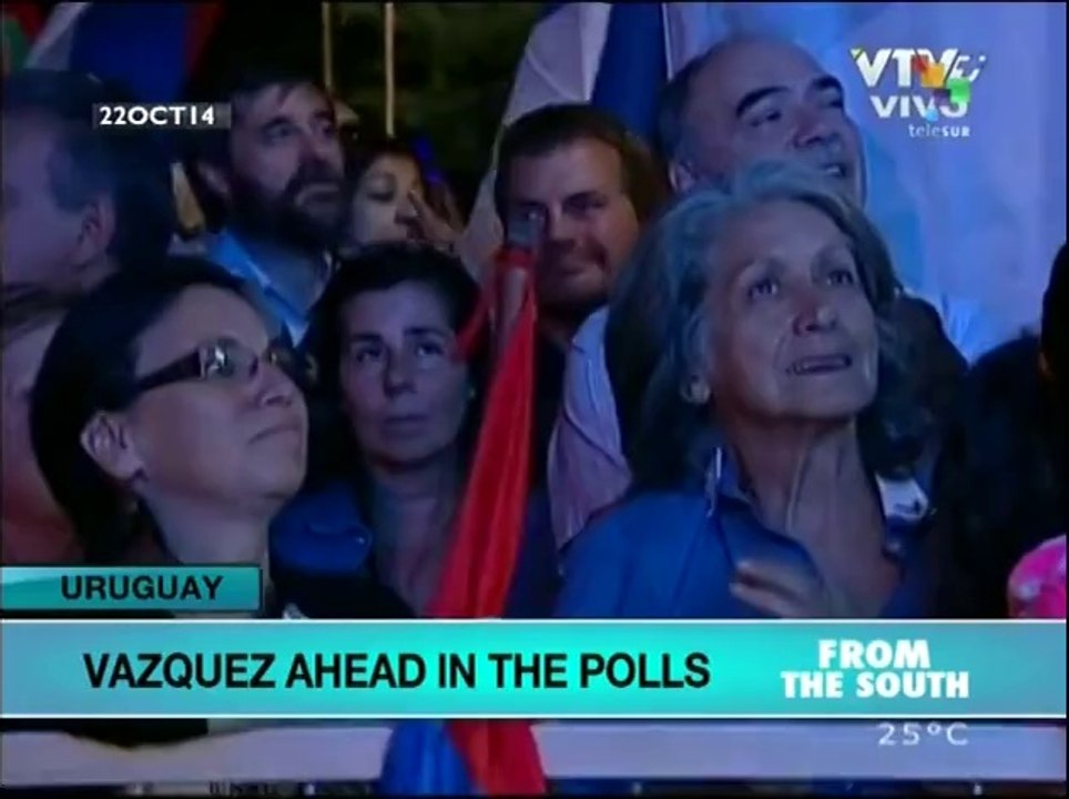 Uruguay Broad Front candidate Vazquez leads polls with 44%
