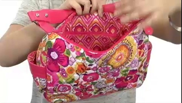 Vera Bradley City Shoulder Bag Flower Shower with Brown Trim - Robecart.com Free Shipping BOTH Ways