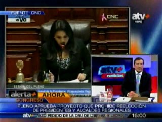 Prohíben reelección inmediata a presidente regionales y alcaldes