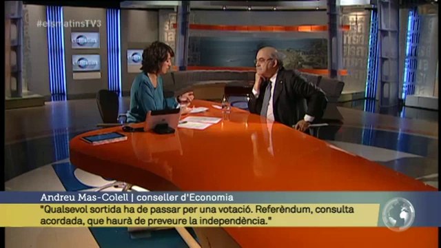 TV3 - Els Matins - Mas-Colell: Això haurà d'acabar amb negociació d'alguna manera