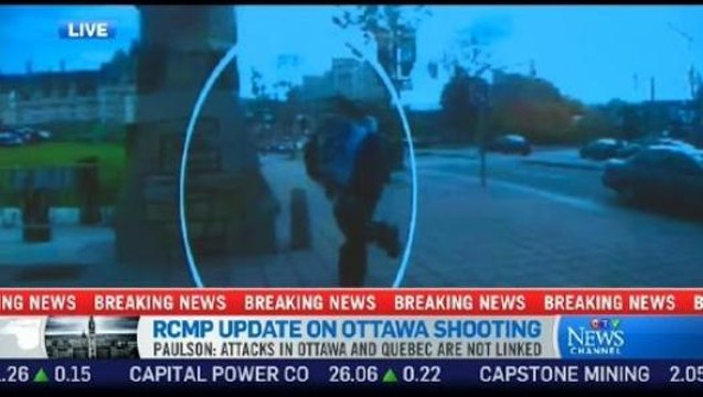 Footage Of Parliament Hill Gunman Storming Parliament Hill