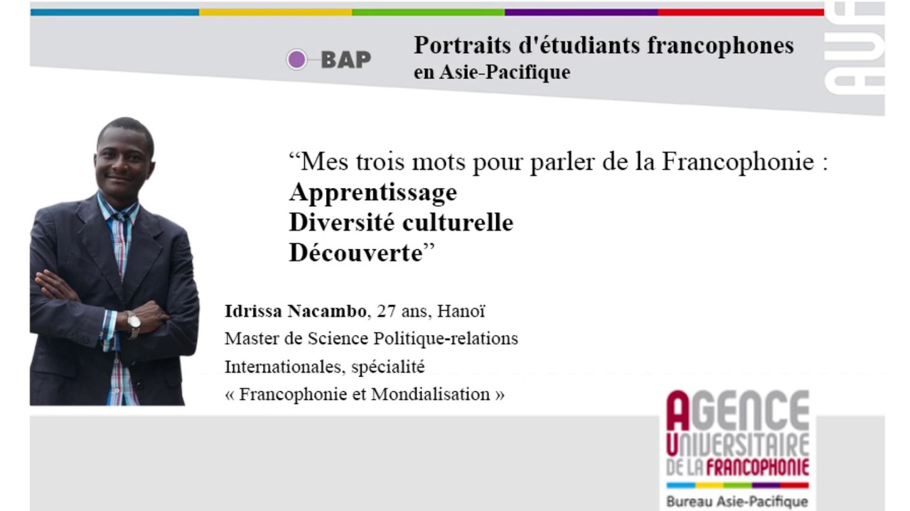 Idrissa Nacambo, étudiant à l'Académie diplomatique du Vietnam