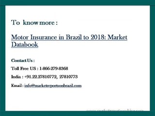 Motor Insurance in Brazil to 2018: Market Databook