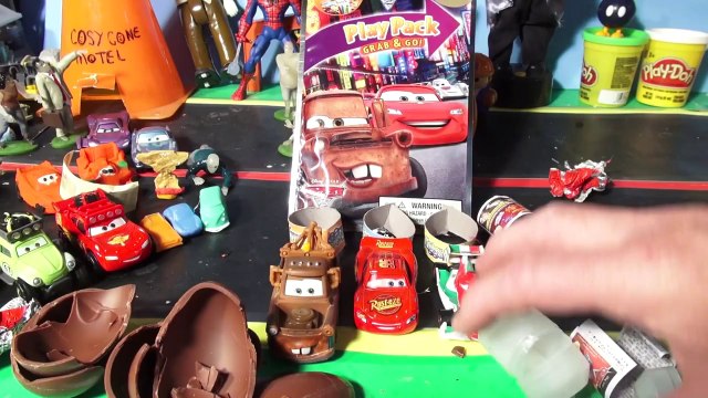 Pixar Cars Surprise Eggs Unboxing, Lightning McQueen, Mater , Francesco , and a Disney CARS Play Pa