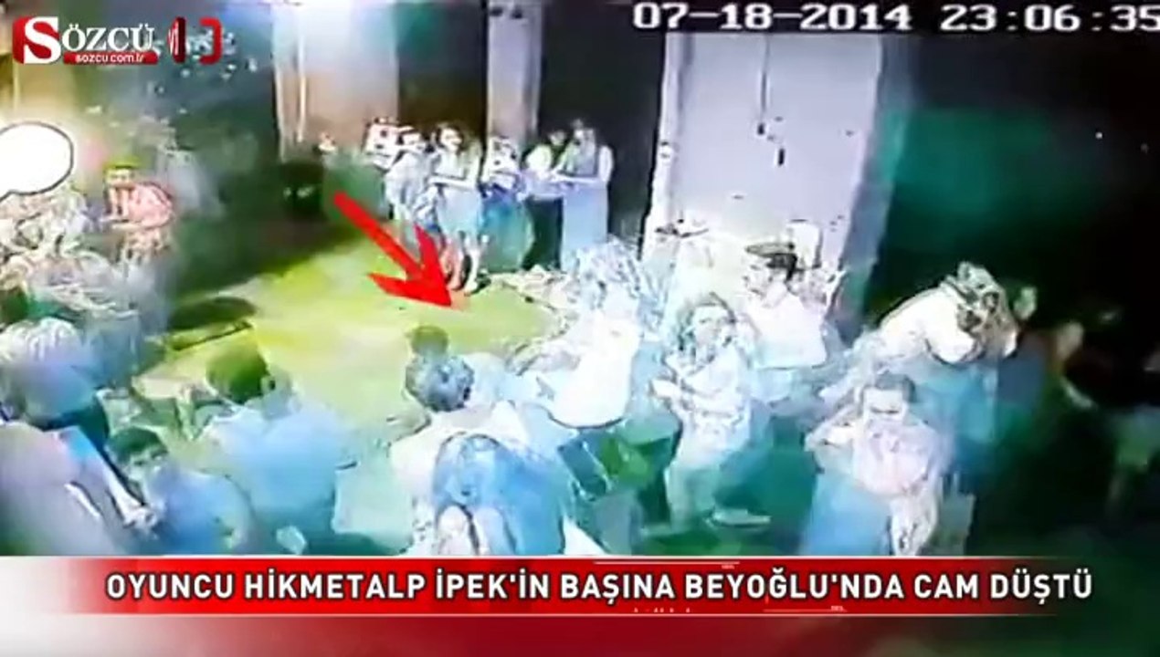 Oyuncu Hikmetalp İpek'in başına Beyoğlu'nda cam düştü