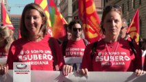 Sciopero Usb, lavoratori in piazza: licenziamo Madia e Renzi per giusta causa