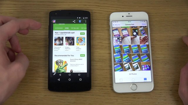 Nexus 5 Android 5.0 Lollipop vs. iPhone 6 iOS 8.1 Official - Review (4K)
