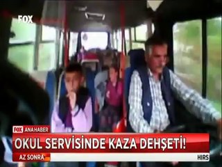 Okul servisinin kamerasından yaşanan kazadaki dehşet anları