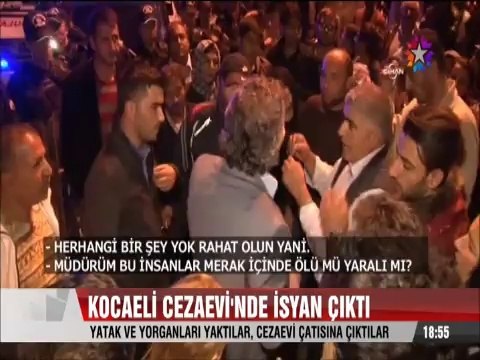 Kocaeli cezaevinde Türk bayraklı isyan çıktı mahkumlar çatılara çıktı