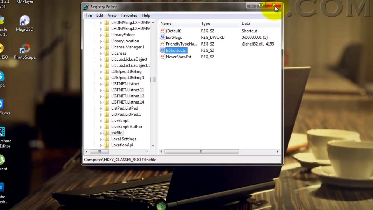 Tutorial menghilangkan tanda panah di icon aplikasi komputer